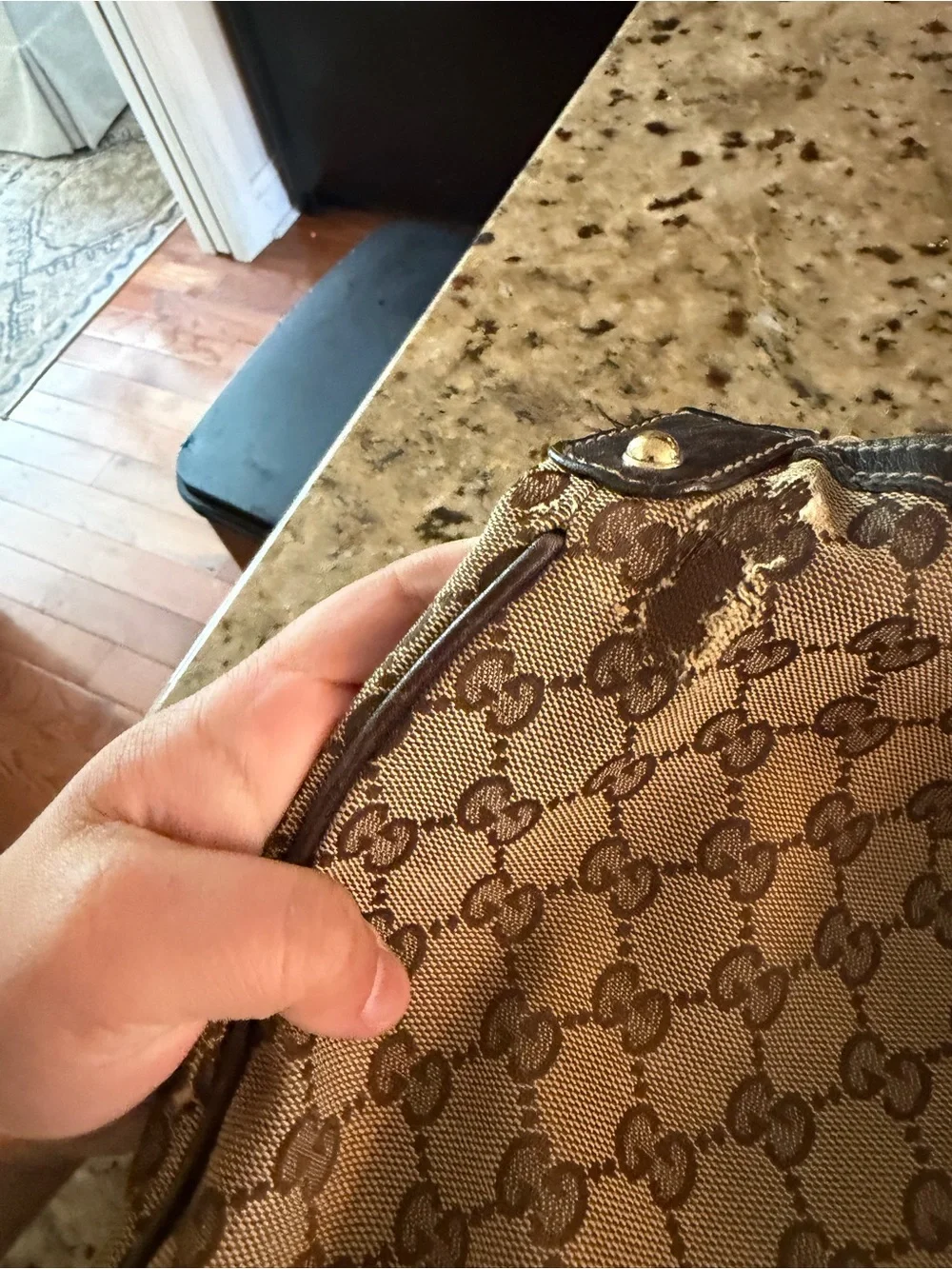 Gucci Tan and Brown GG Canvas Hobo Bag - Picture 4 of 8